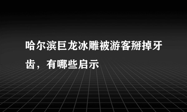 哈尔滨巨龙冰雕被游客掰掉牙齿，有哪些启示