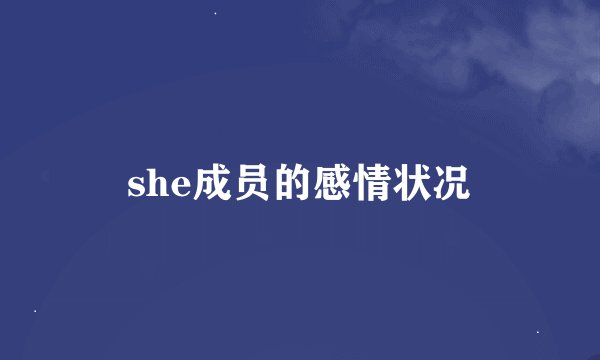 she成员的感情状况