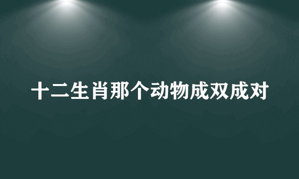 十二生肖那个动物成双成对