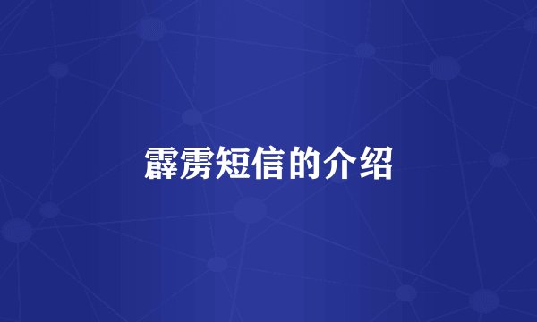 霹雳短信的介绍