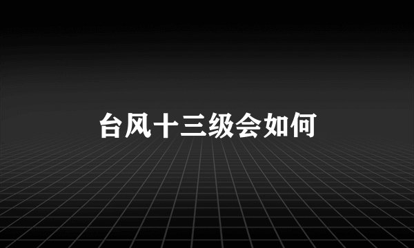 台风十三级会如何