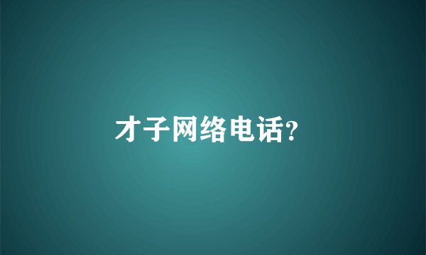 才子网络电话？