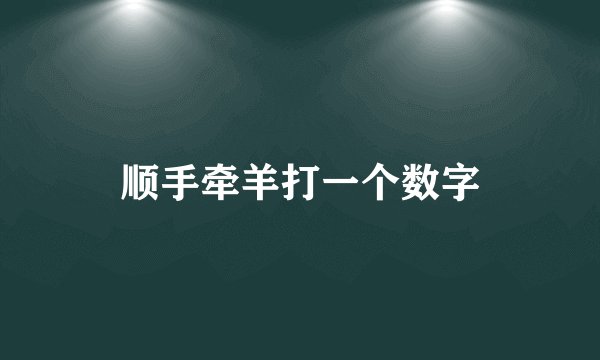 顺手牵羊打一个数字