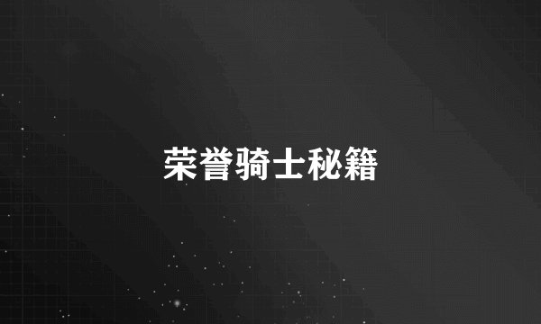 荣誉骑士秘籍