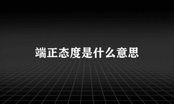 端正态度是什么意思