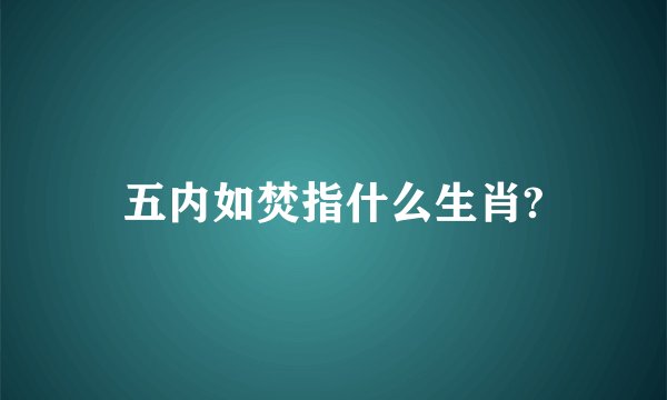五内如焚指什么生肖?