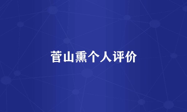 菅山熏个人评价