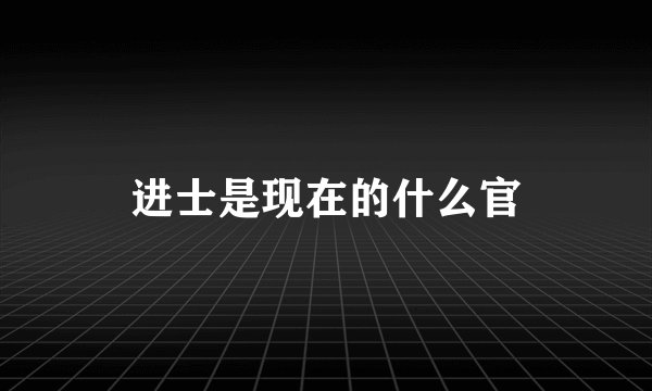 进士是现在的什么官