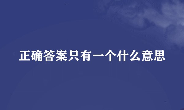 正确答案只有一个什么意思