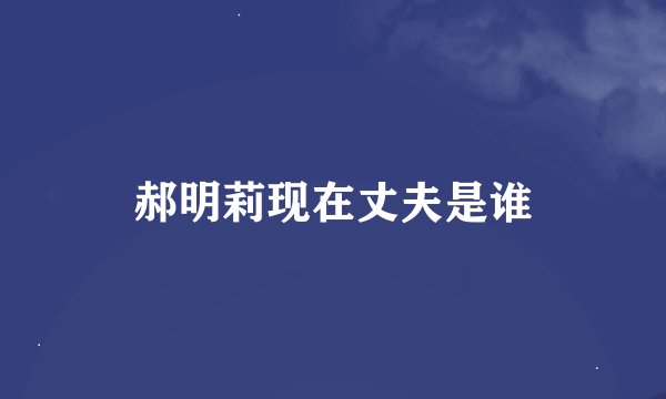 郝明莉现在丈夫是谁