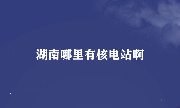 湖南哪里有核电站啊