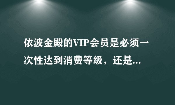依波金殿的VIP会员是必须一次性达到消费等级，还是可以累计消费？