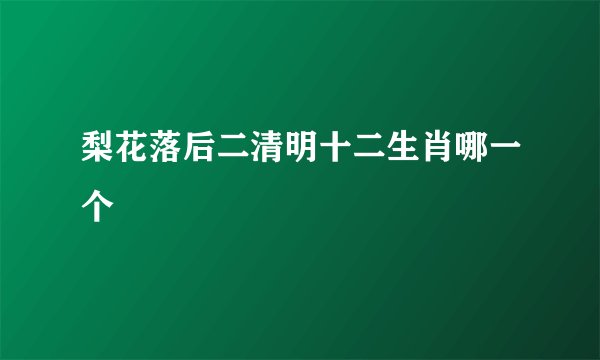 梨花落后二清明十二生肖哪一个