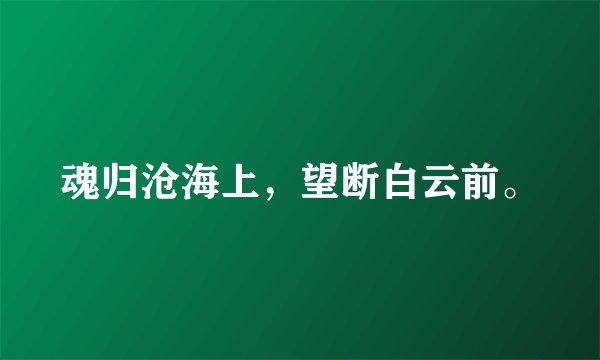 魂归沧海上，望断白云前。