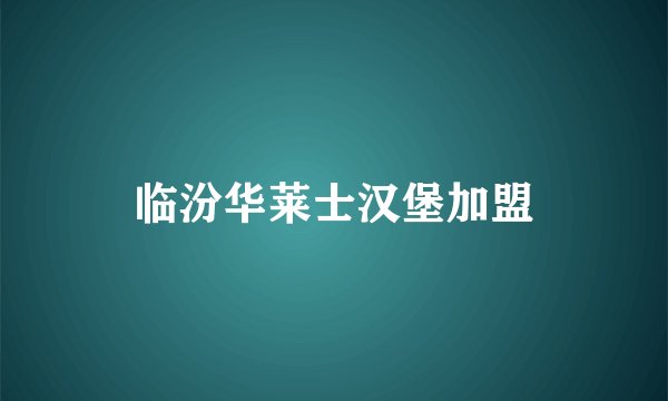 临汾华莱士汉堡加盟