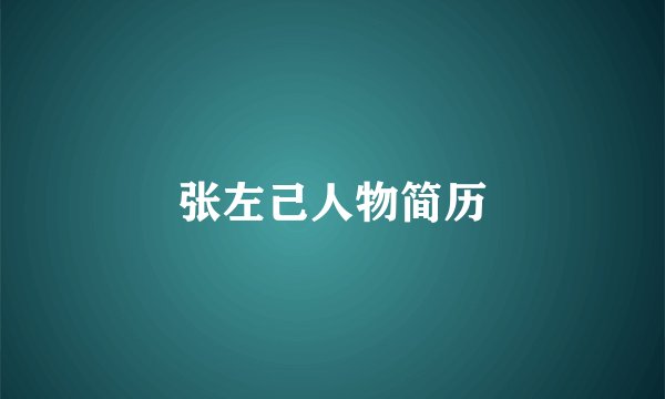 张左己人物简历