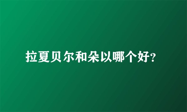 拉夏贝尔和朵以哪个好？