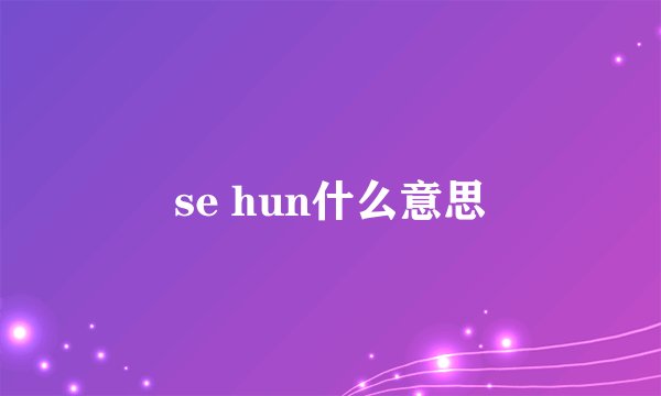 se hun什么意思