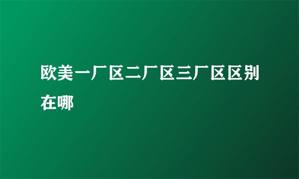欧美一厂区二厂区三厂区区别在哪