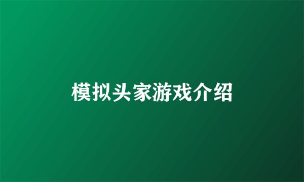 模拟头家游戏介绍
