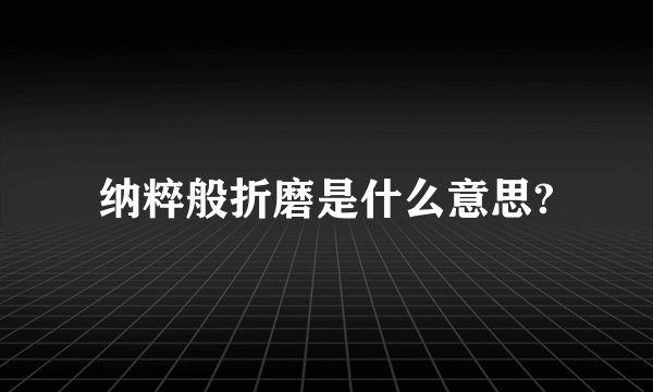 纳粹般折磨是什么意思?