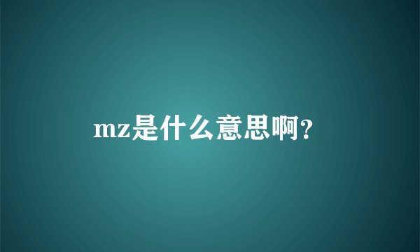 mz是什么意思啊？