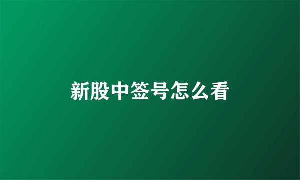 新股中签号怎么看