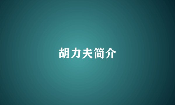 胡力夫简介