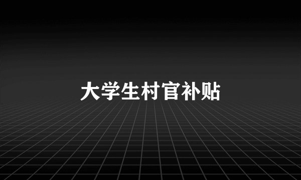 大学生村官补贴