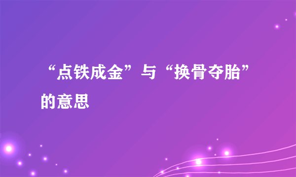 “点铁成金”与“换骨夺胎”的意思