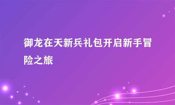 御龙在天新兵礼包开启新手冒险之旅