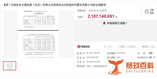 贾跃亭旗下“世茂工三”二度拍卖降价1亿元，再遭流拍