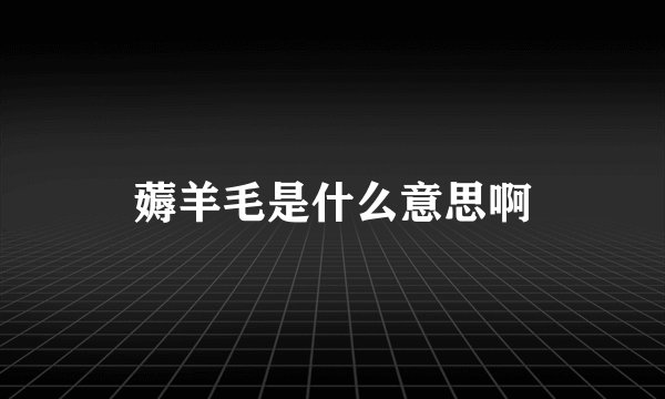 薅羊毛是什么意思啊