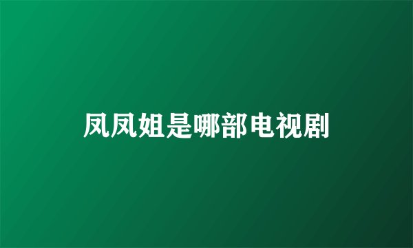 凤凤姐是哪部电视剧