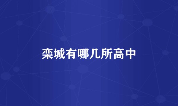 栾城有哪几所高中