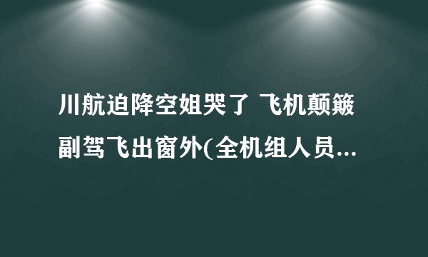 川航迫降空姐哭了 飞机颠簸副驾飞出窗外(全机组人员生死攸关)