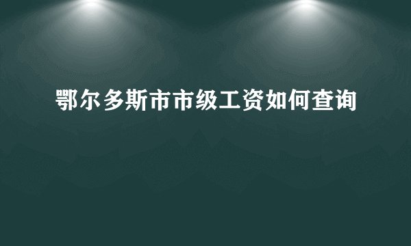 鄂尔多斯市市级工资如何查询