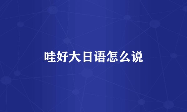 哇好大日语怎么说