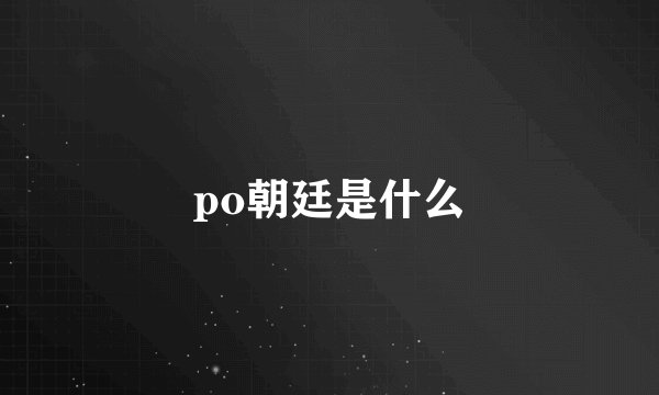 po朝廷是什么