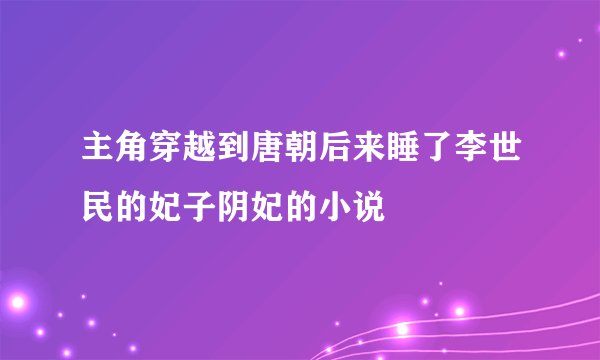主角穿越到唐朝后来睡了李世民的妃子阴妃的小说