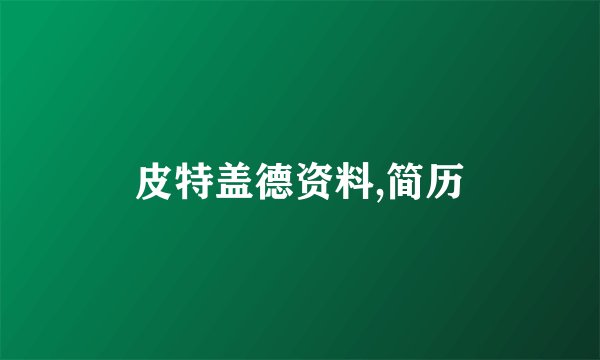 皮特盖德资料,简历
