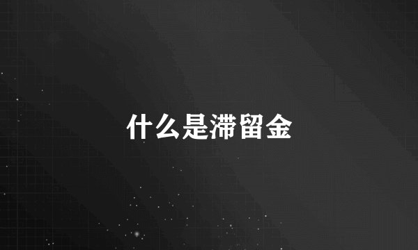 什么是滞留金