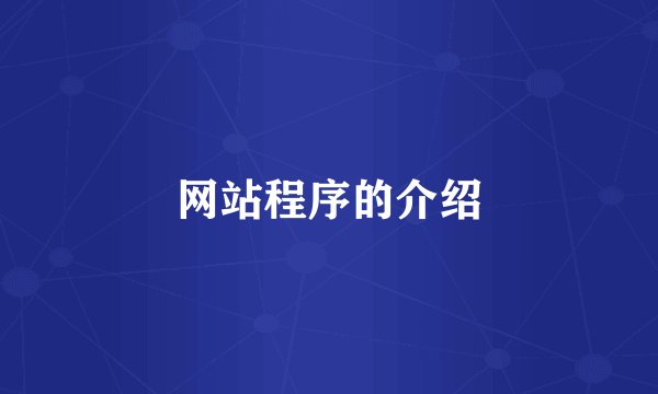 网站程序的介绍