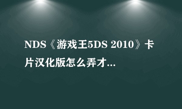 NDS《游戏王5DS 2010》卡片汉化版怎么弄才能是中文的