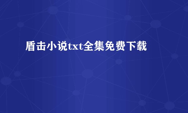 盾击小说txt全集免费下载