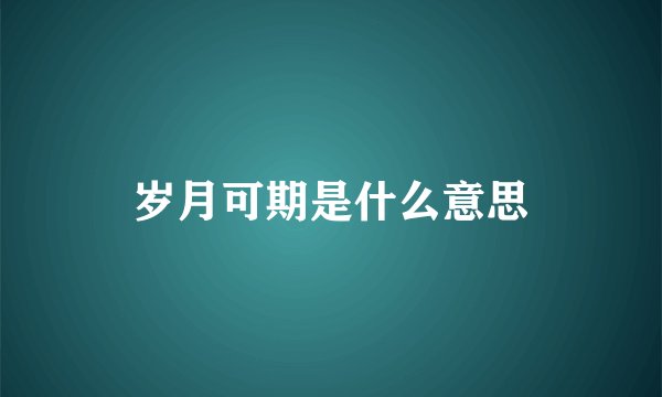 岁月可期是什么意思