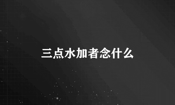 三点水加者念什么