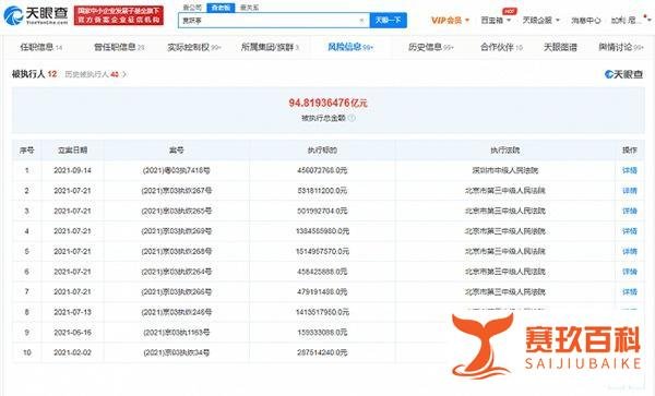 贾跃亭累计被执行金额超94.8亿 这是咋情况？