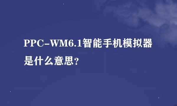PPC-WM6.1智能手机模拟器 是什么意思？