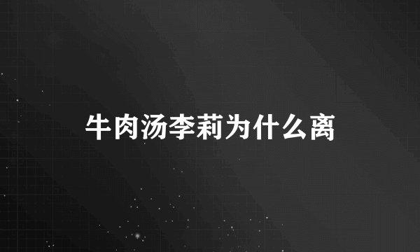 牛肉汤李莉为什么离